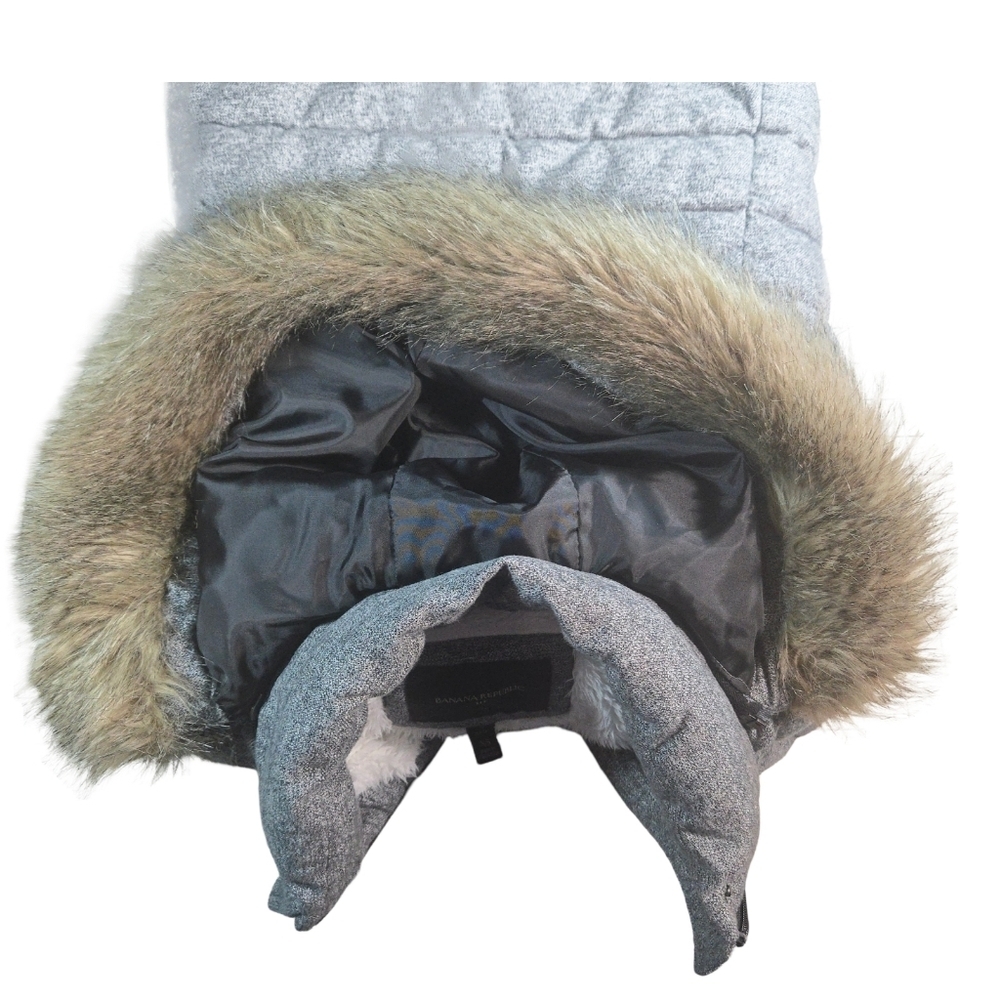 Banana Republic Heather Gray Vest with Faux Fur Hood Size XS - Picture 5 of 10